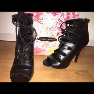 Black Lace-Up Heels